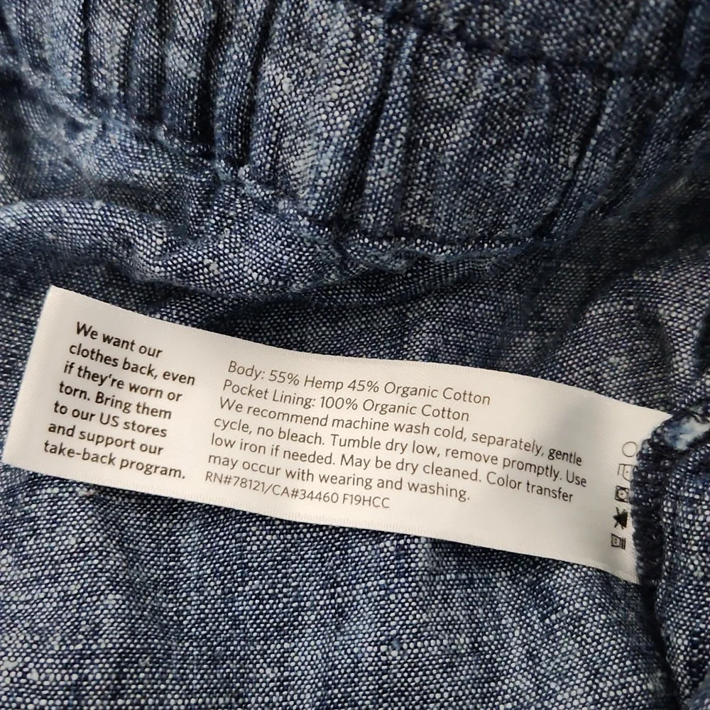 NWT Eileen Fisher Hemp Organic Cotton Chambray Straight Pants. Size XXS - Picture 9 of 10